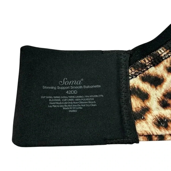 Soma Stunning Support Smooth Balconette Bra Leopard Cheetah Print Size 42DD - Picture 4 of 7